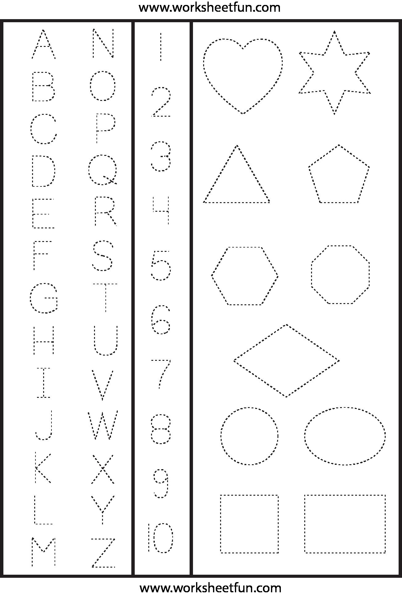 123 Tracing Worksheets Preschool In 2020 | Shape Tracing