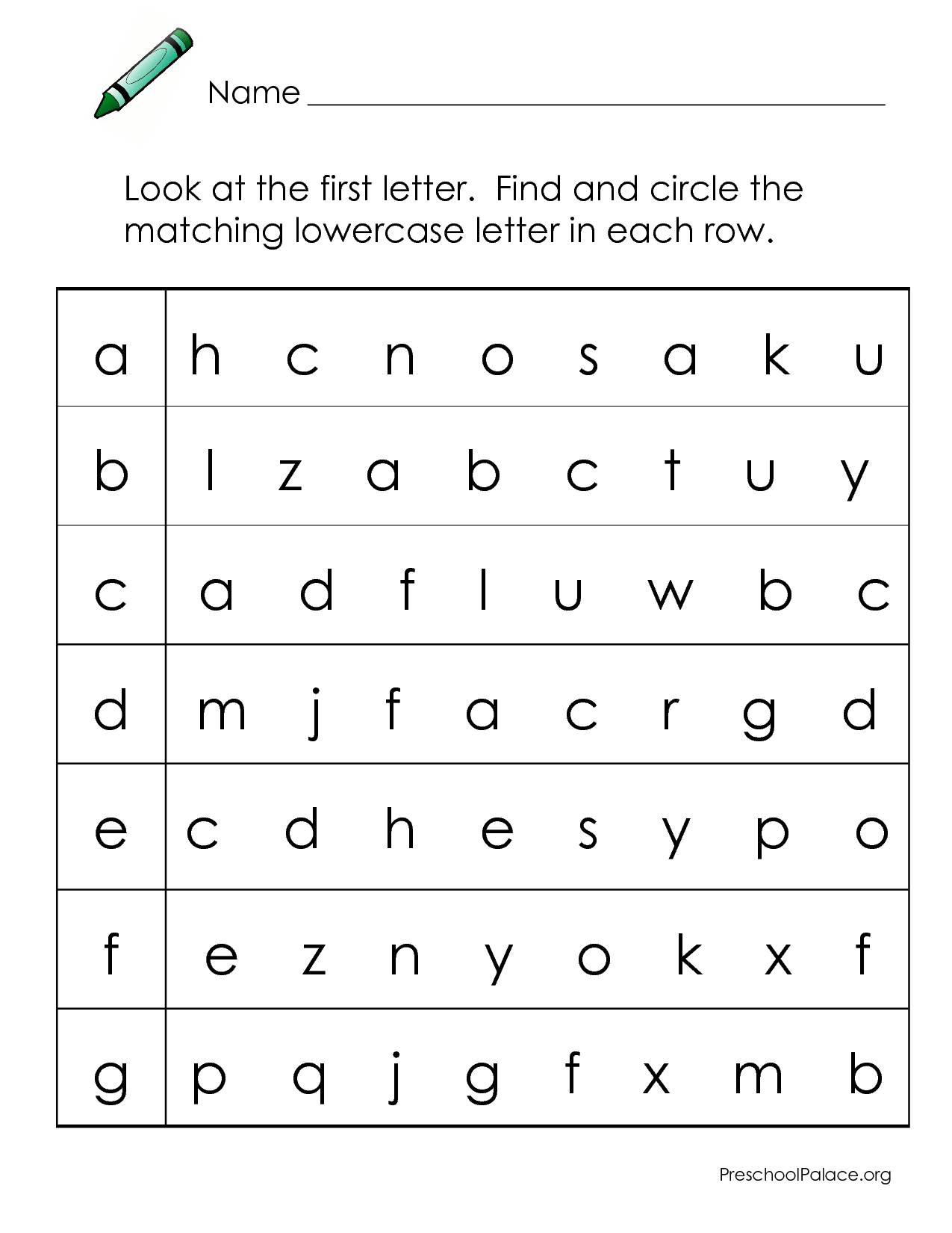 Abcs - Letter Matching A-G Lowercase | Letter Recognition