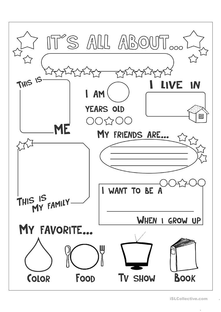 All About Me - English Esl Worksheets For Distance Learning