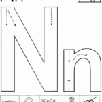 Alphabet Letter N Worksheet | Standard Block Font