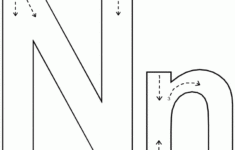 Alphabet Letter N Worksheet | Standard Block Font