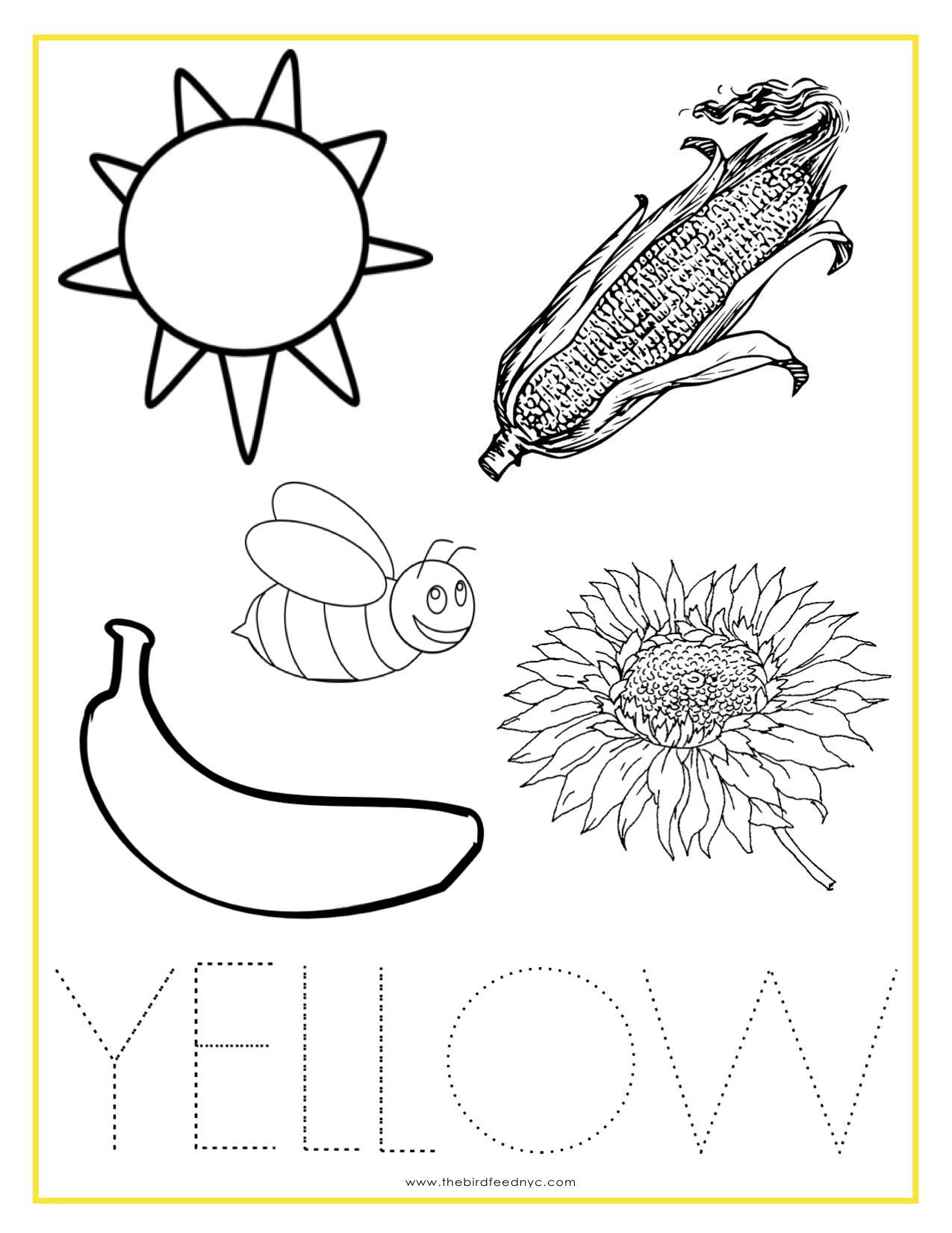 Best Photos Of Yellow Coloring Page Printable - Color Yellow