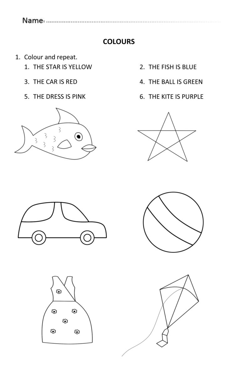Colours Worksheet For 5 And 6 Years Old. #learningcolours | Preschool