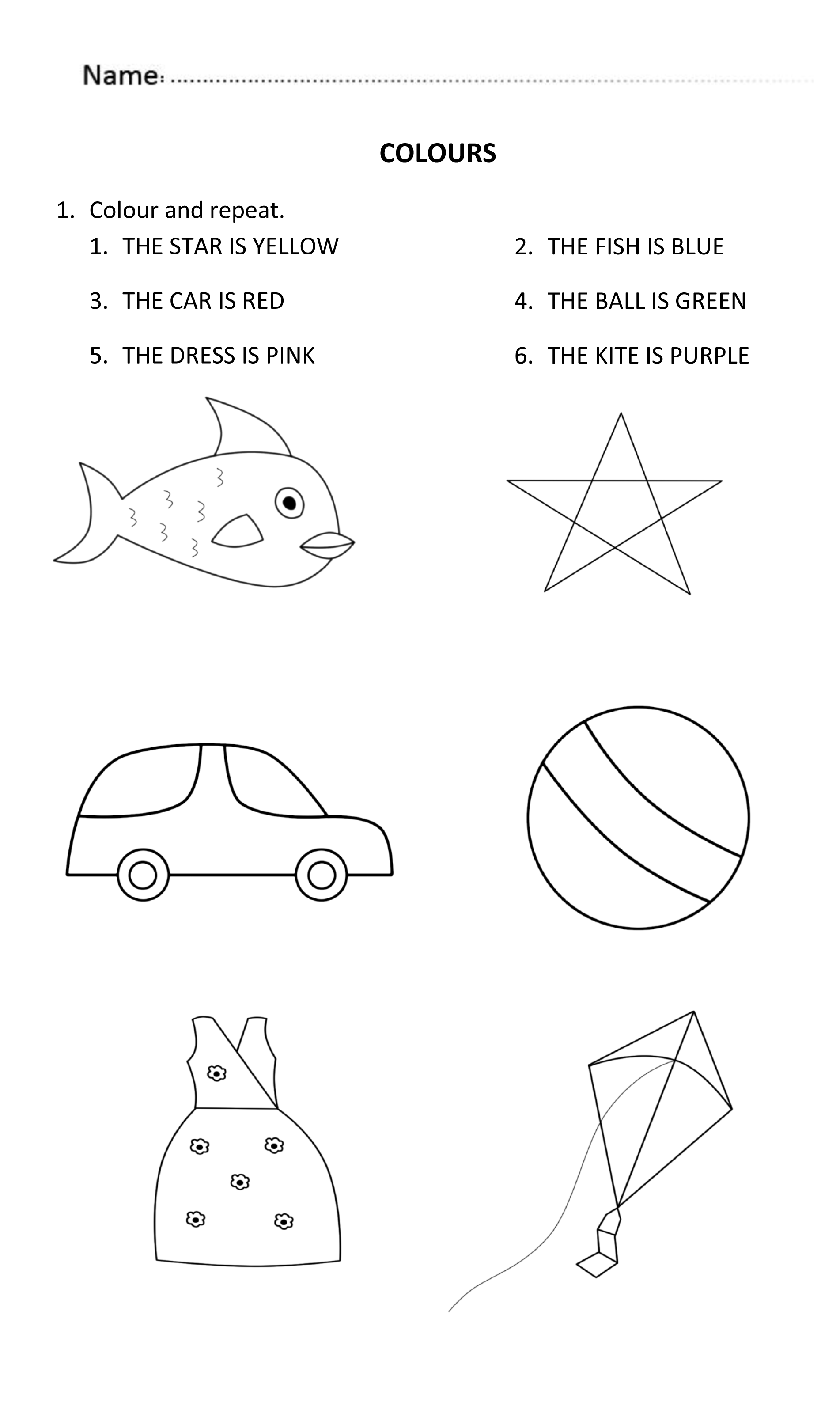 Colours Worksheet For 5 And 6 Years Old. #learningcolours