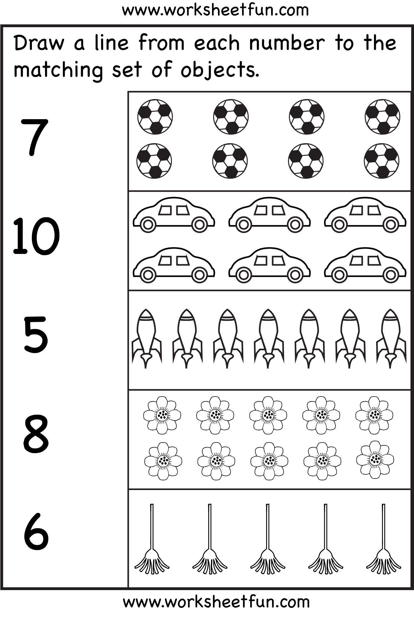 Counting – Six Worksheets / Free Printable Worksheets