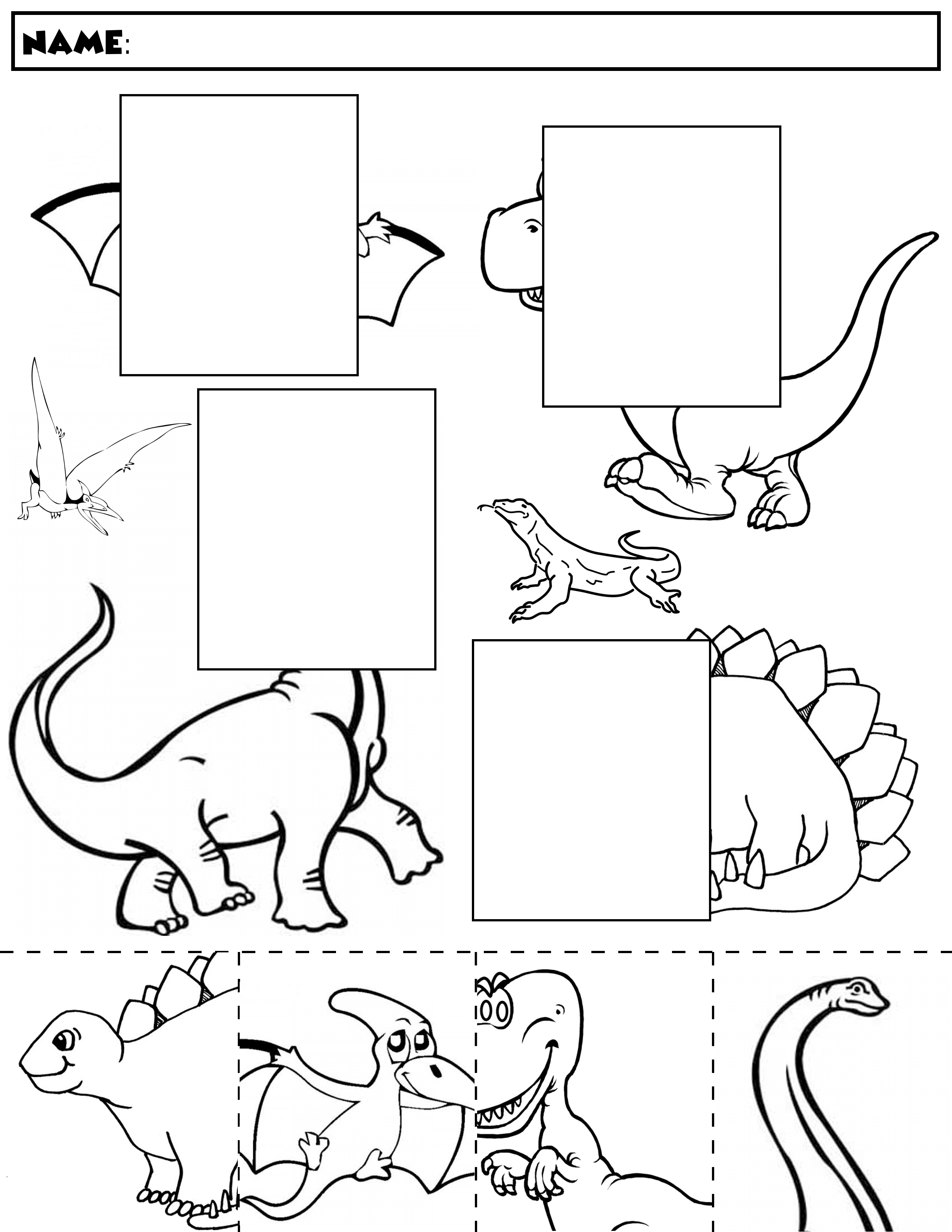 Dinosaur Color And Match | Group 1 | Dinosaur Worksheets