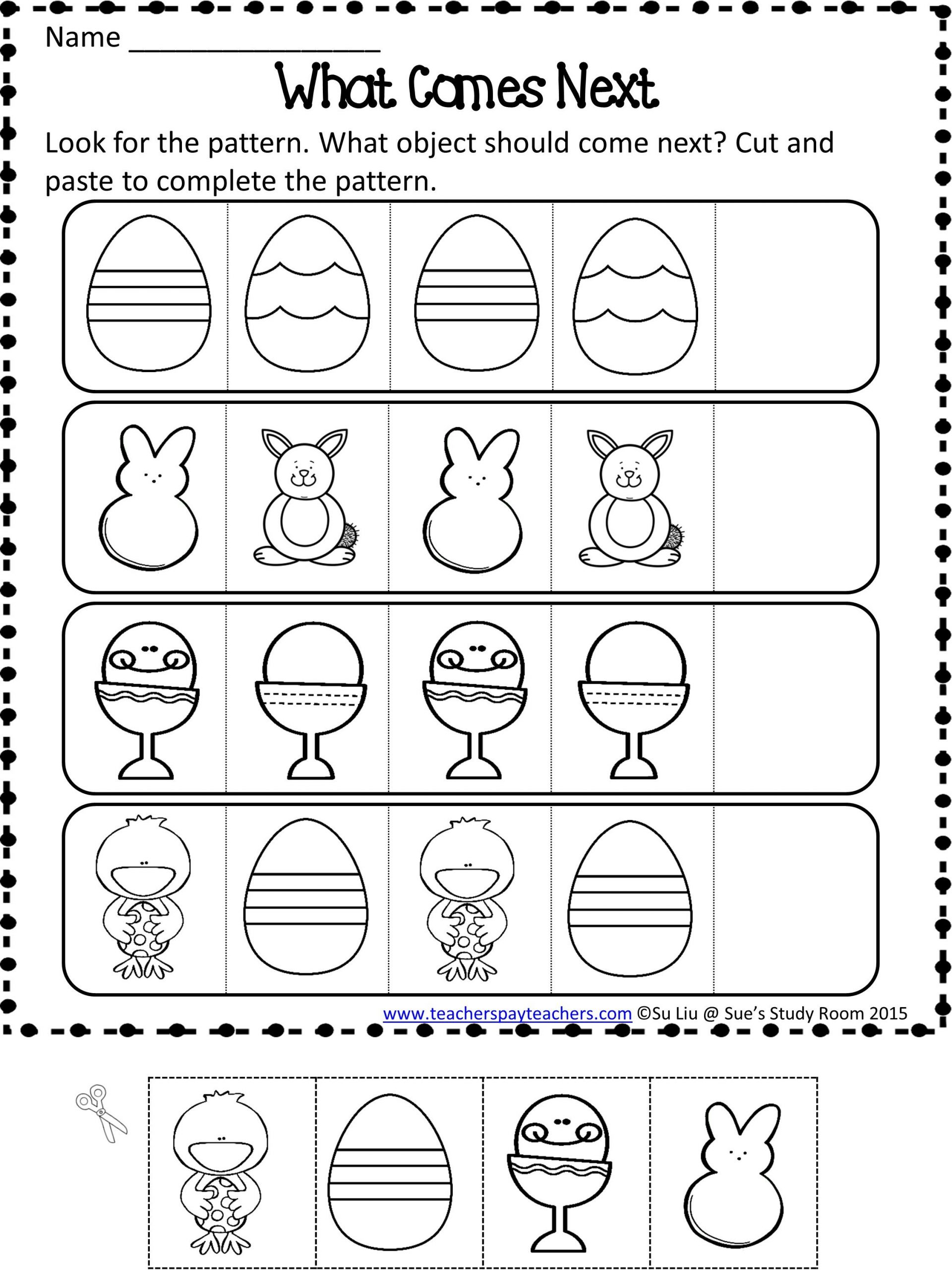 Easter Patterns Worksheets Activitiesor Preschoolree