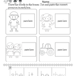 English Grammar Worksheet Free Kindergarten For Kids