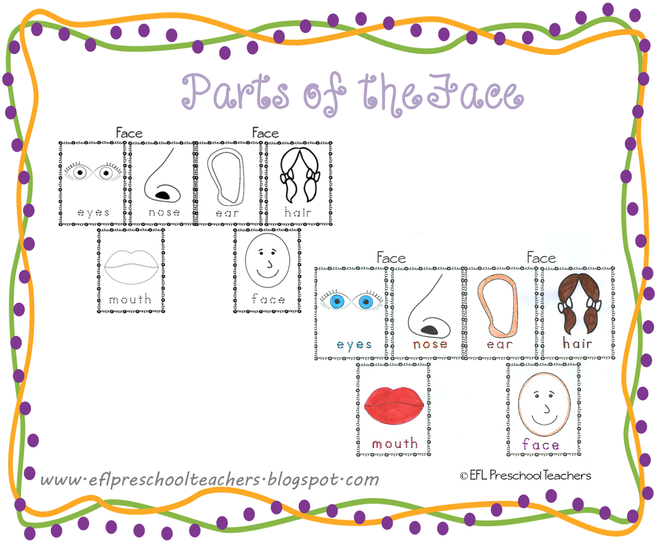 Esl/efl Preschool Teachers: Face Teaching Materials For The