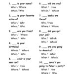 Exercises Wh Question Words | English Worksheets For Kids
