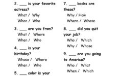Exercises Wh Question Words | English Worksheets For Kids