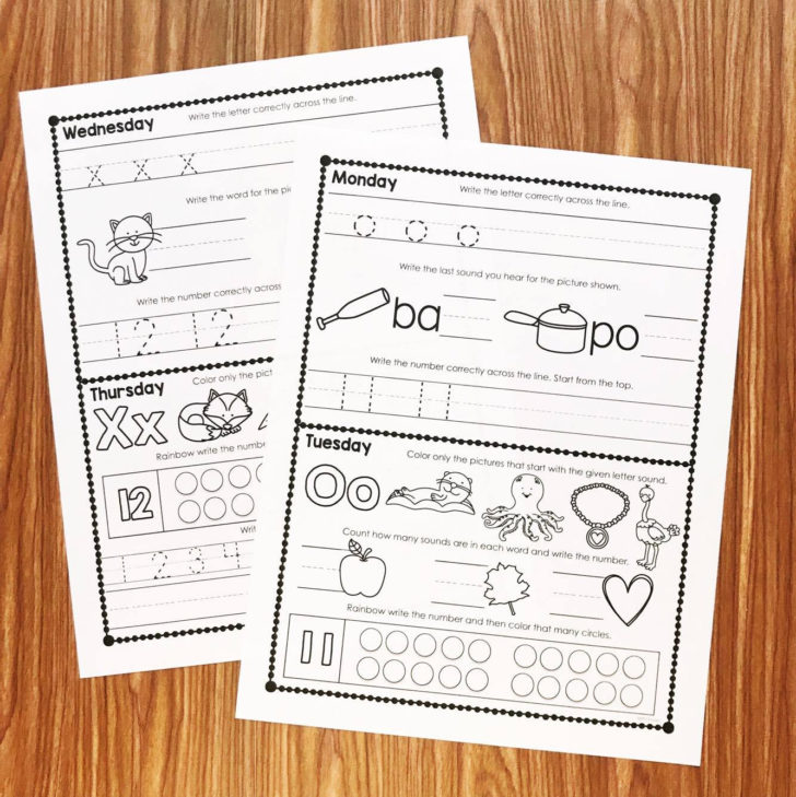 Free Kindergarten Homework Simply Kinder Preschool Worksheets
