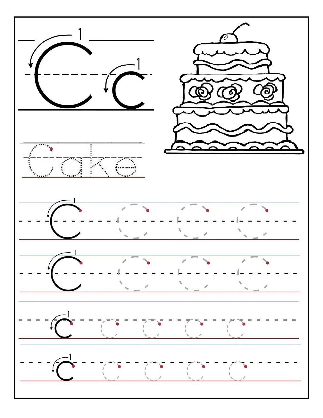 Free Letter C Worksheets Pictures - Misc Free Preschool