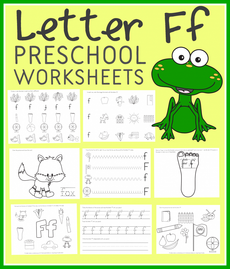 Free Letter F Preschool Worksheets (Instant Download)