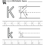 Free Letter K Alphabet Learning Worksheet For Preschool