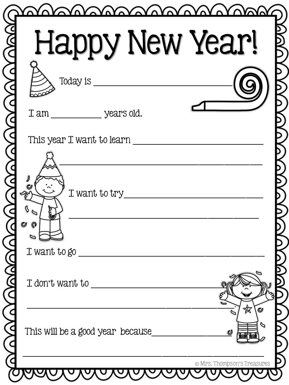 Free New Year Printables - Mrs. Thompson&amp;#039;s Treasures