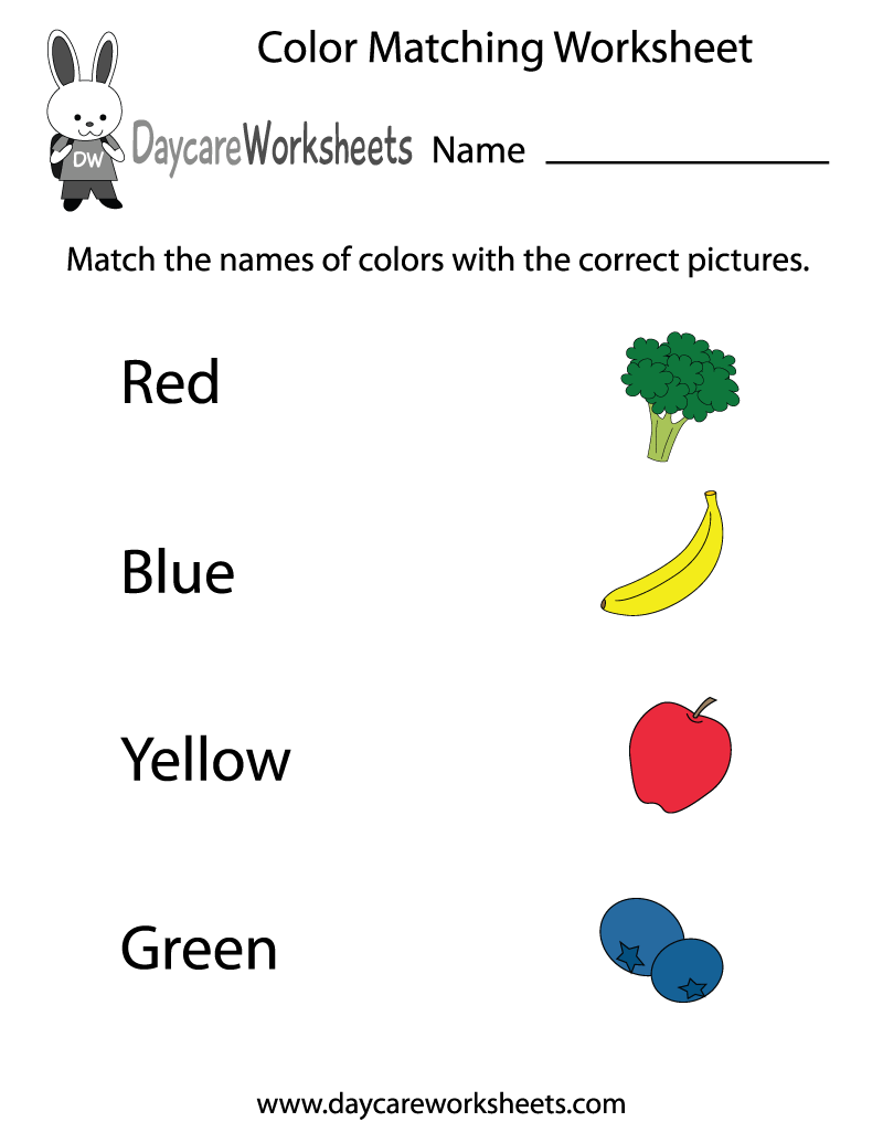 Free Preschool Color Matching Worksheet | Free Preschool