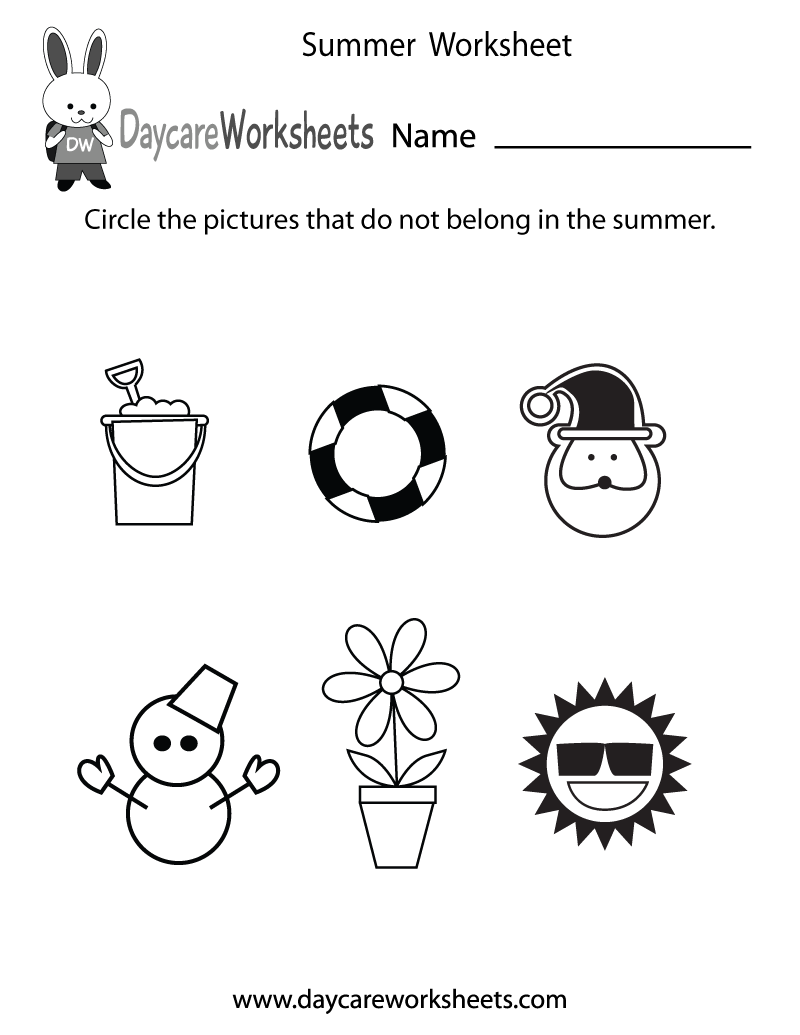 Free Preschool Summer Worksheet | Summer Worksheets