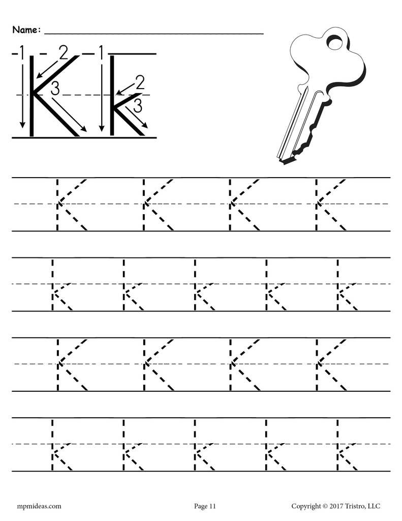 Free Printable Letter K Tracing Worksheet! | Tracing