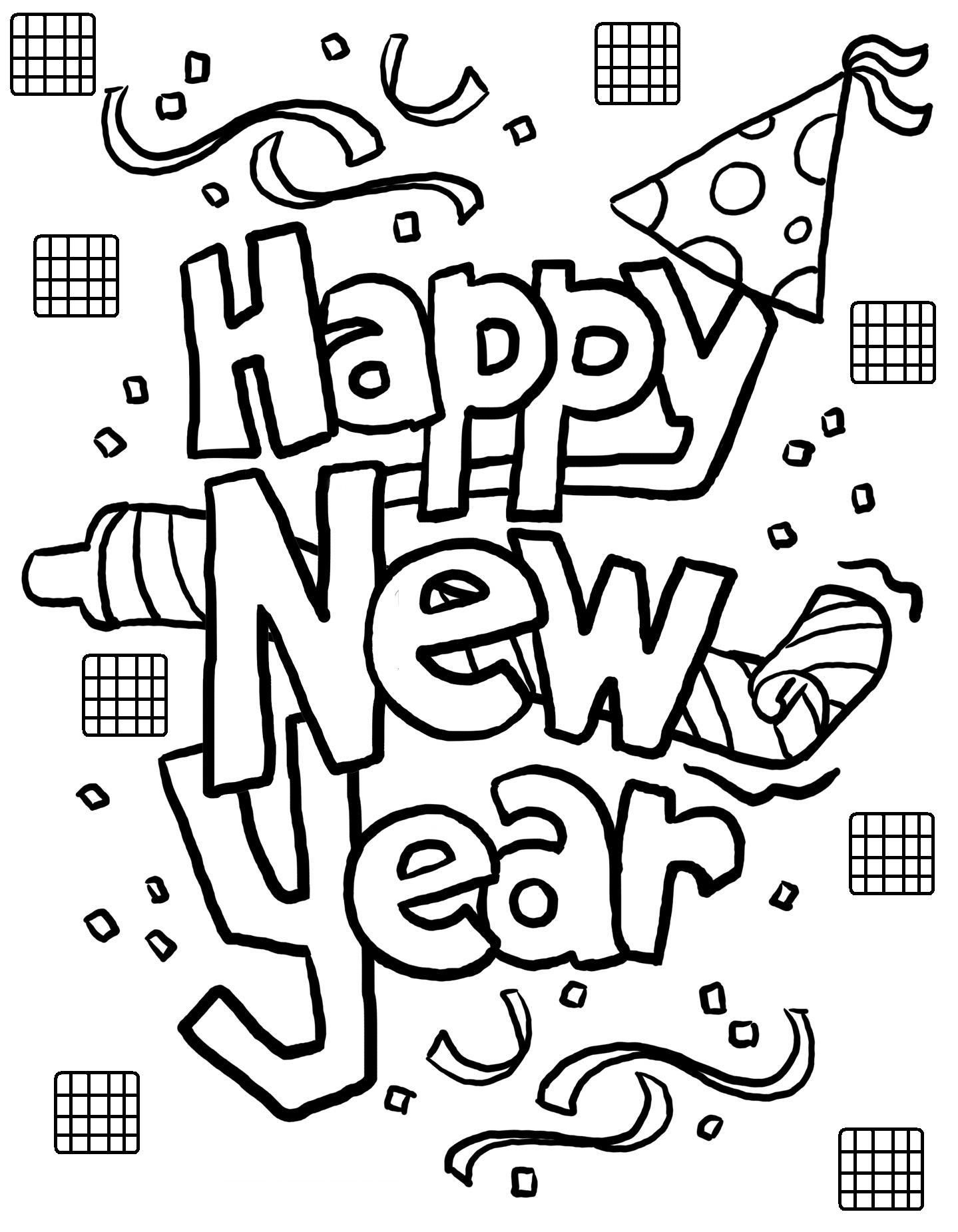 Free Printable New Years Coloring Pages For Kids | New Year