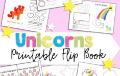 Free Printable Unicorn Themed Flip Book 1-20 Numbers, Colors