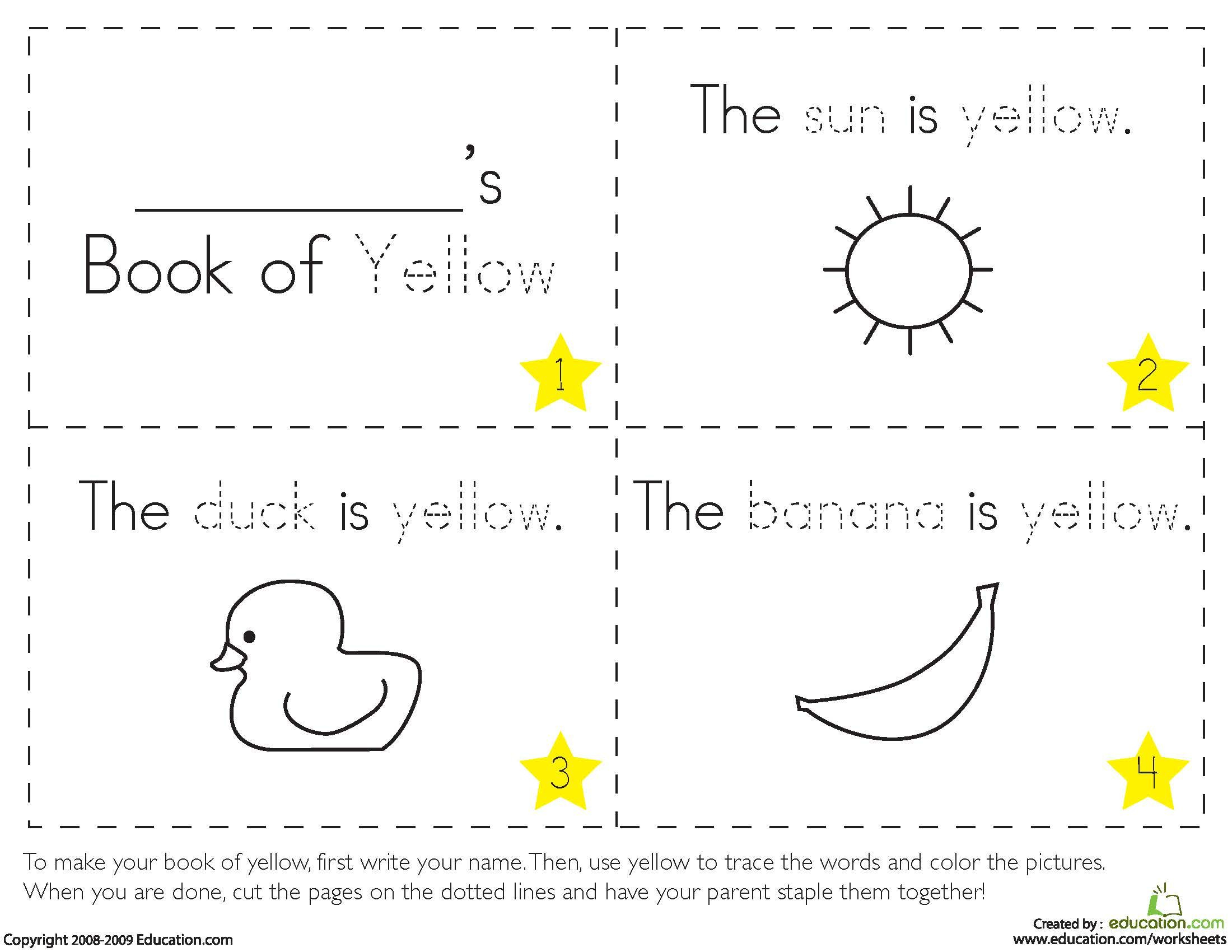 Preschool Color Yellow Worksheets Preschool Worksheets