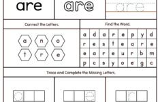 High-Frequency Word Are Printable Worksheet | Sight Word