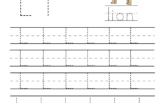 Kindergarten Letter L Writing Practice Worksheet Printable