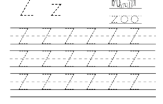 Kindergarten Letter Z Writing Practice Worksheet Printable