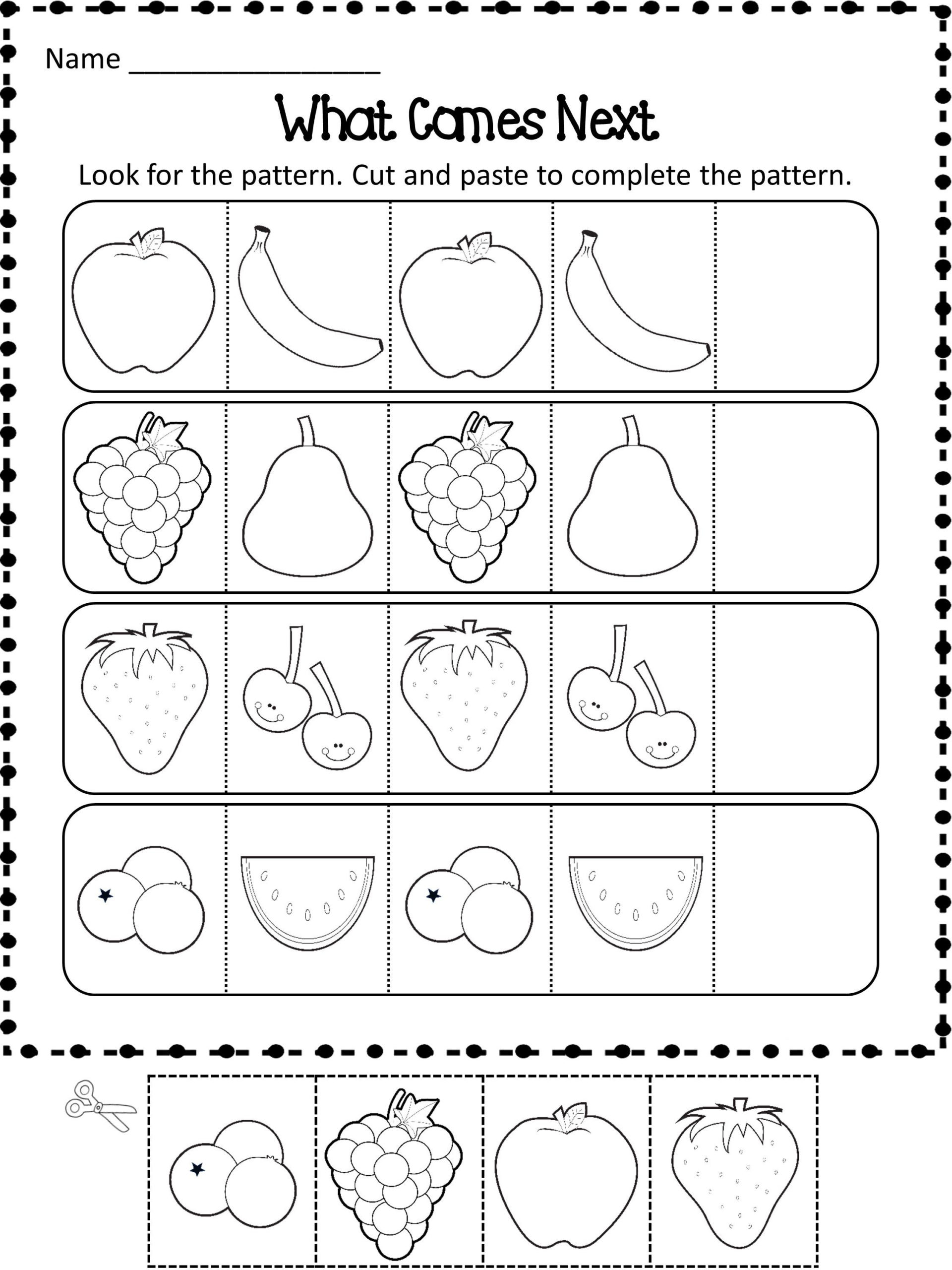 Kindergarten Math Worksheet Pattern | K5 Worksheets