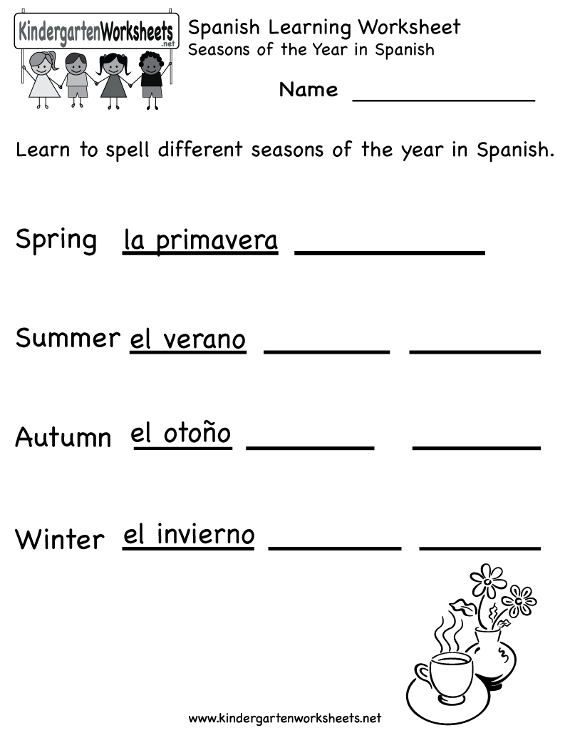 pre k worksheets in spanish