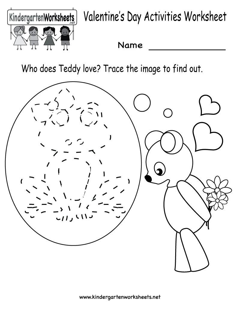 Kindergarten Valentine&amp;#039;s Day Activities Worksheet Printable