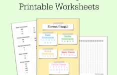 Korean Hangul Practice Printable Worksheets Learn Learning