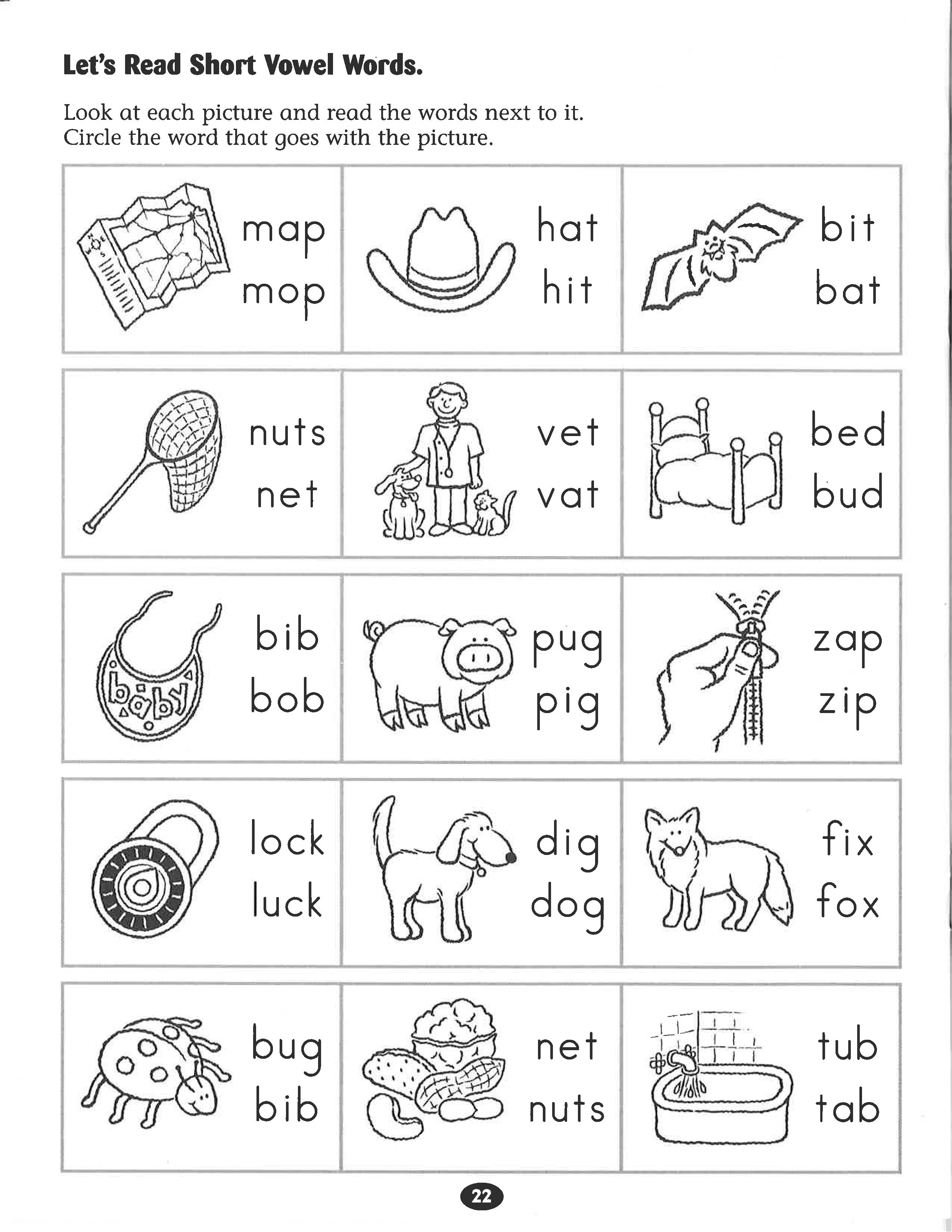 Let&amp;#039;s Read Short Vowel Words #worksheet. | Phonics