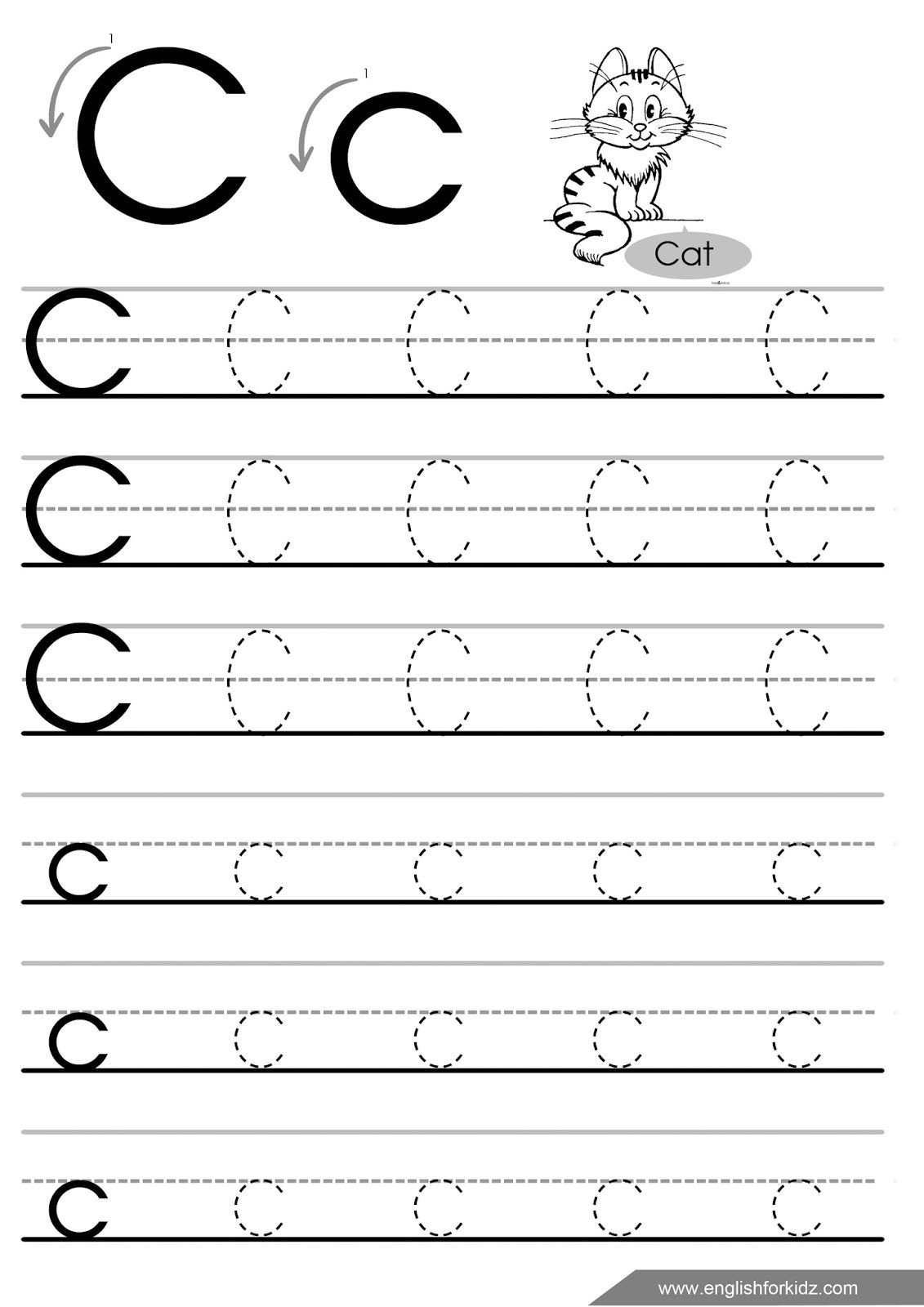 Trace Letter C Worksheets Preschool Preschool Worksheets