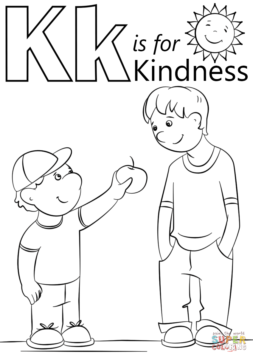 Letter K Is For Kindness Coloring Page | Free Printable