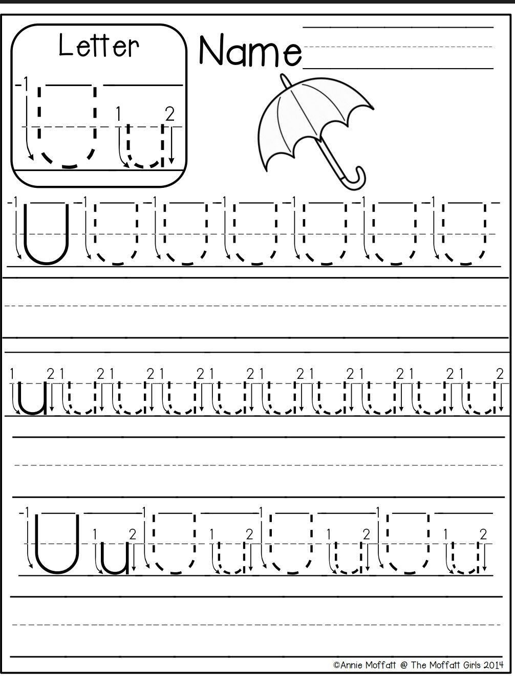 Letter U Worksheet | Kindergarten Letters, Letter Worksheets