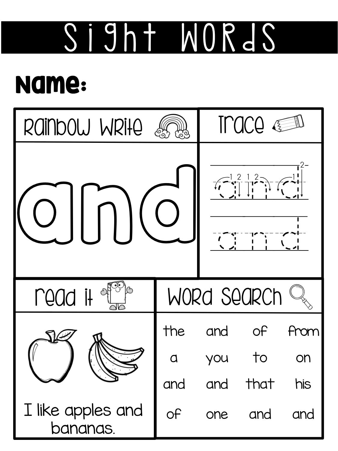 Math Worksheet : Preschool Worksheet Sight Words To Free