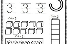 Number 3 Worksheet For Kids | Preschool Number Worksheets