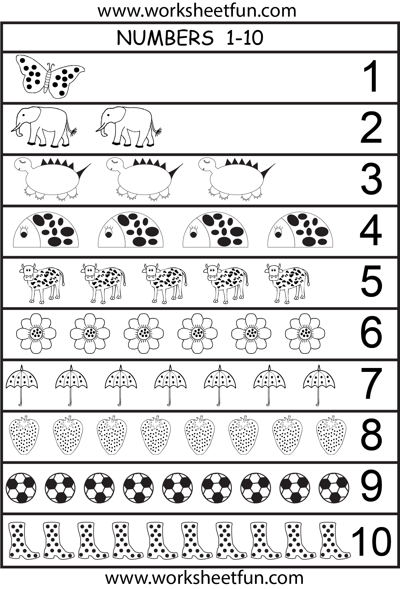 Number Chart 1-10 | Kindergarten Math Lesson Plans