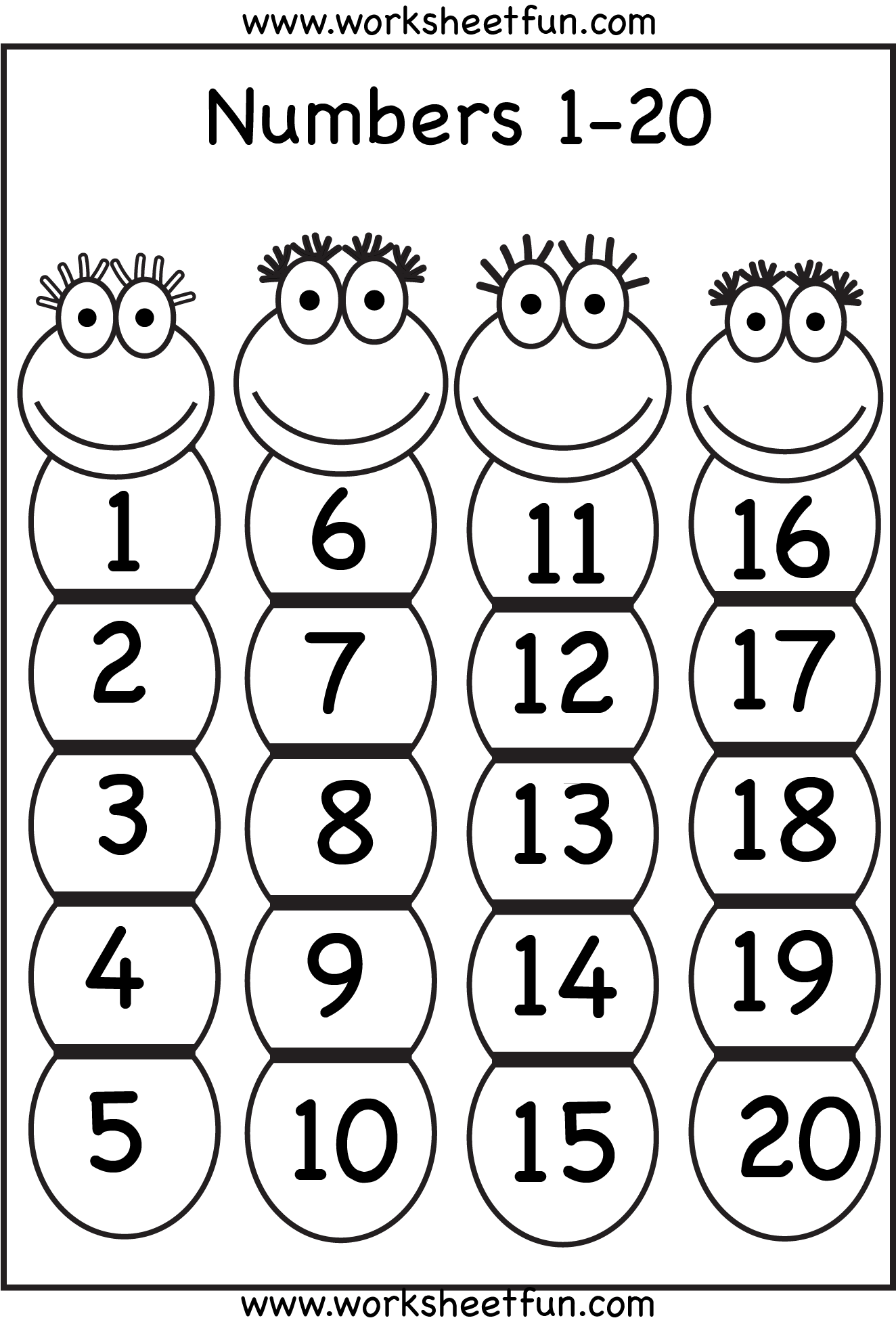 Number Chart 1-20 | Numbers Preschool, Preschool Number