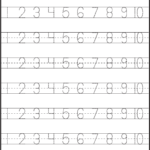 Number Tracing – 1 10 – Worksheet / Free Printable