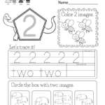 Number Two Worksheet Free Kindergarten Math For Kids
