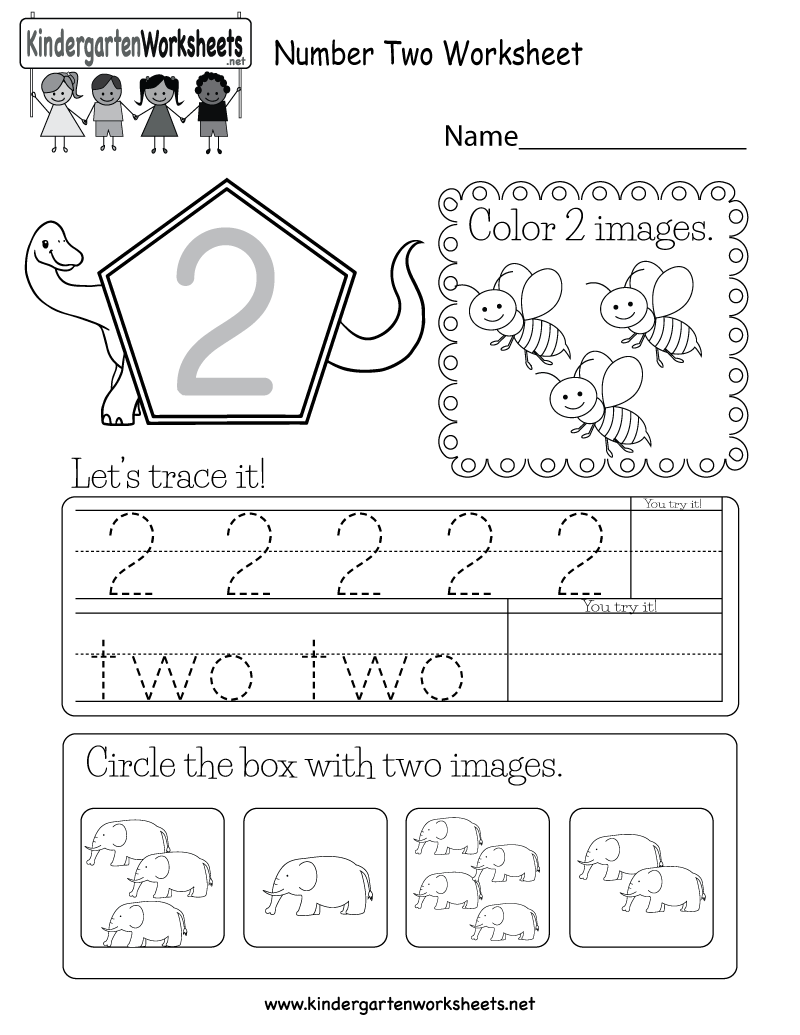 Number Two Worksheet Free Kindergarten Math For Kids