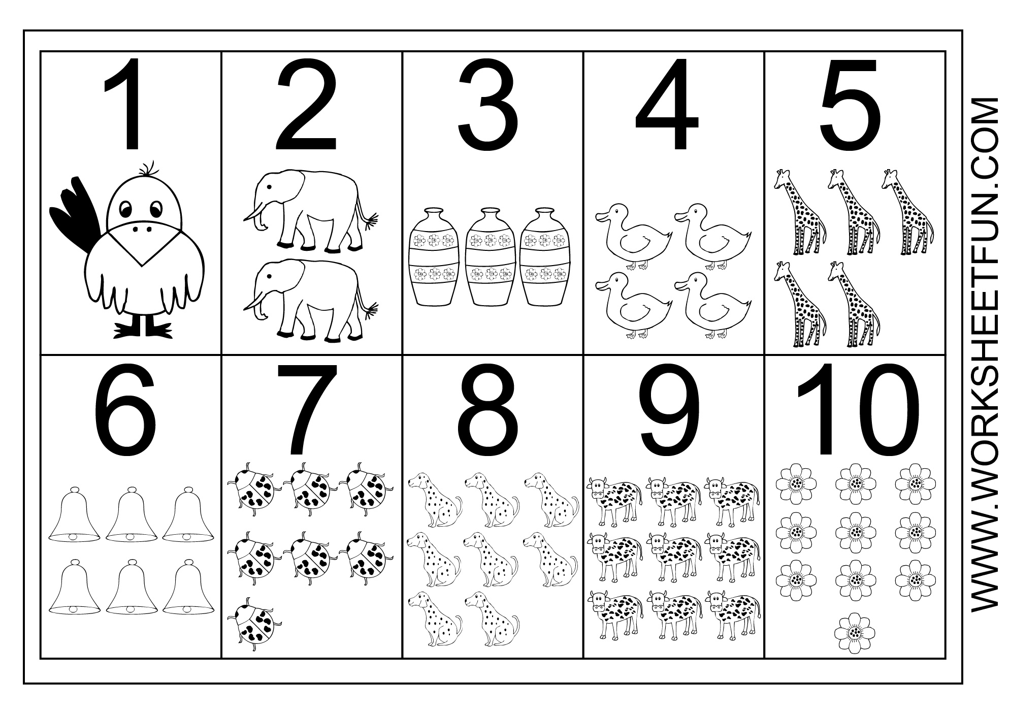 Picture Number Chart 1-10 | Numbers Preschool, Free