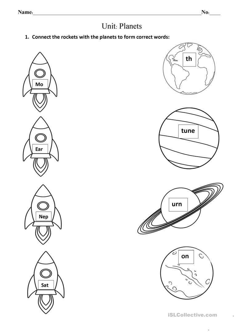 Planets Worksheet Kids English Esl Worksheets For Distance