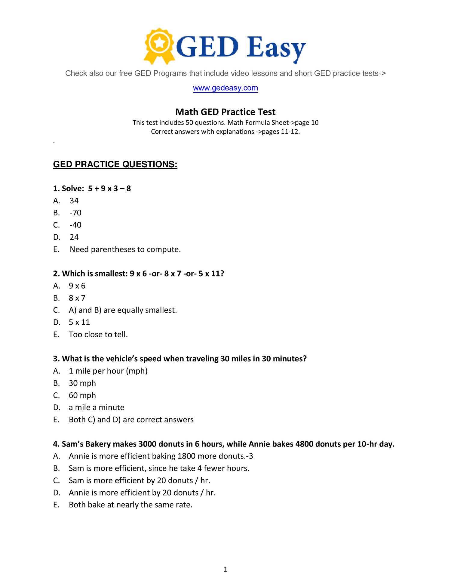 Free Ged Lessons And Worksheets Preschool Worksheets