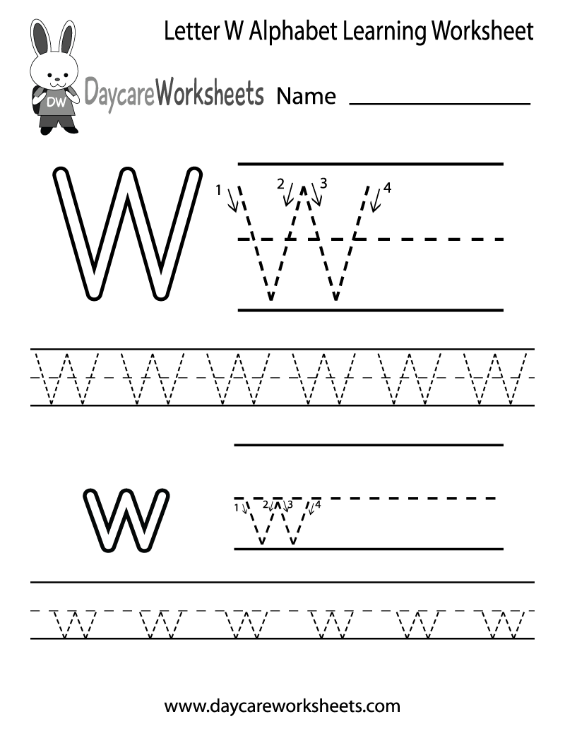 Preschoolers Can Color In The Letter W And Then Trace It