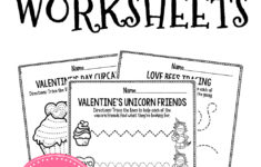 Printable Fine Motor Valentine's Day Preschool Worksheets