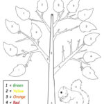 Printable Preschool Fall Themed Color By Number Worksheet